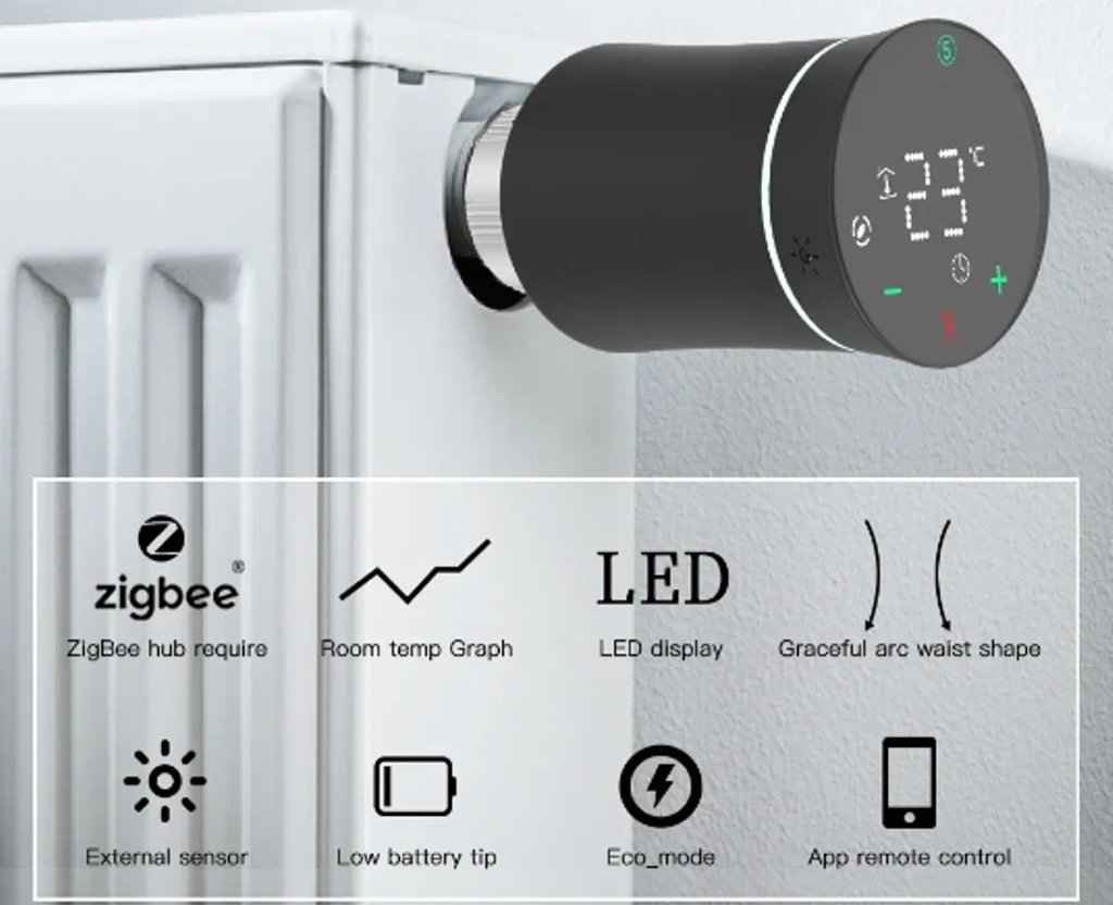 Moes BRT-100-TRV Thermostat, Zigbee 2